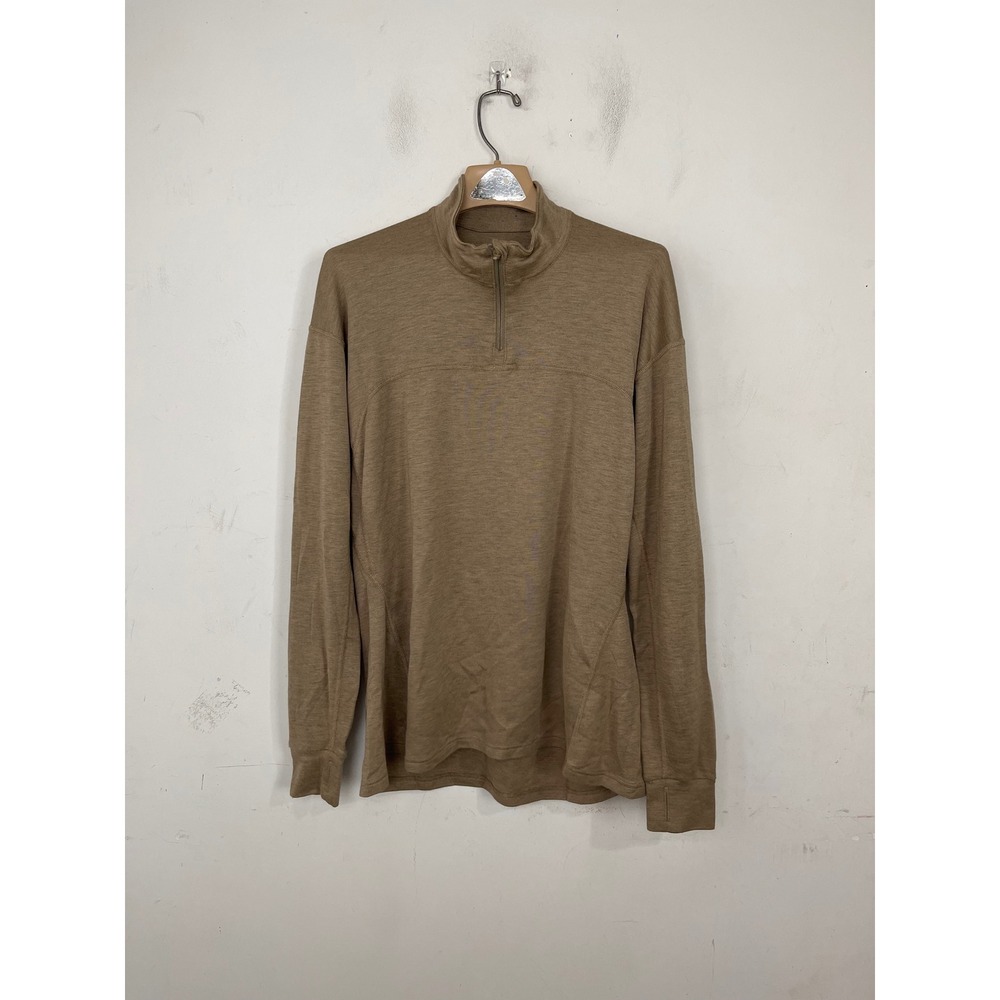 Massif Womens XL Flame Resistant 1/4 Zip Pullover Tan Base Layer Made in USA‎